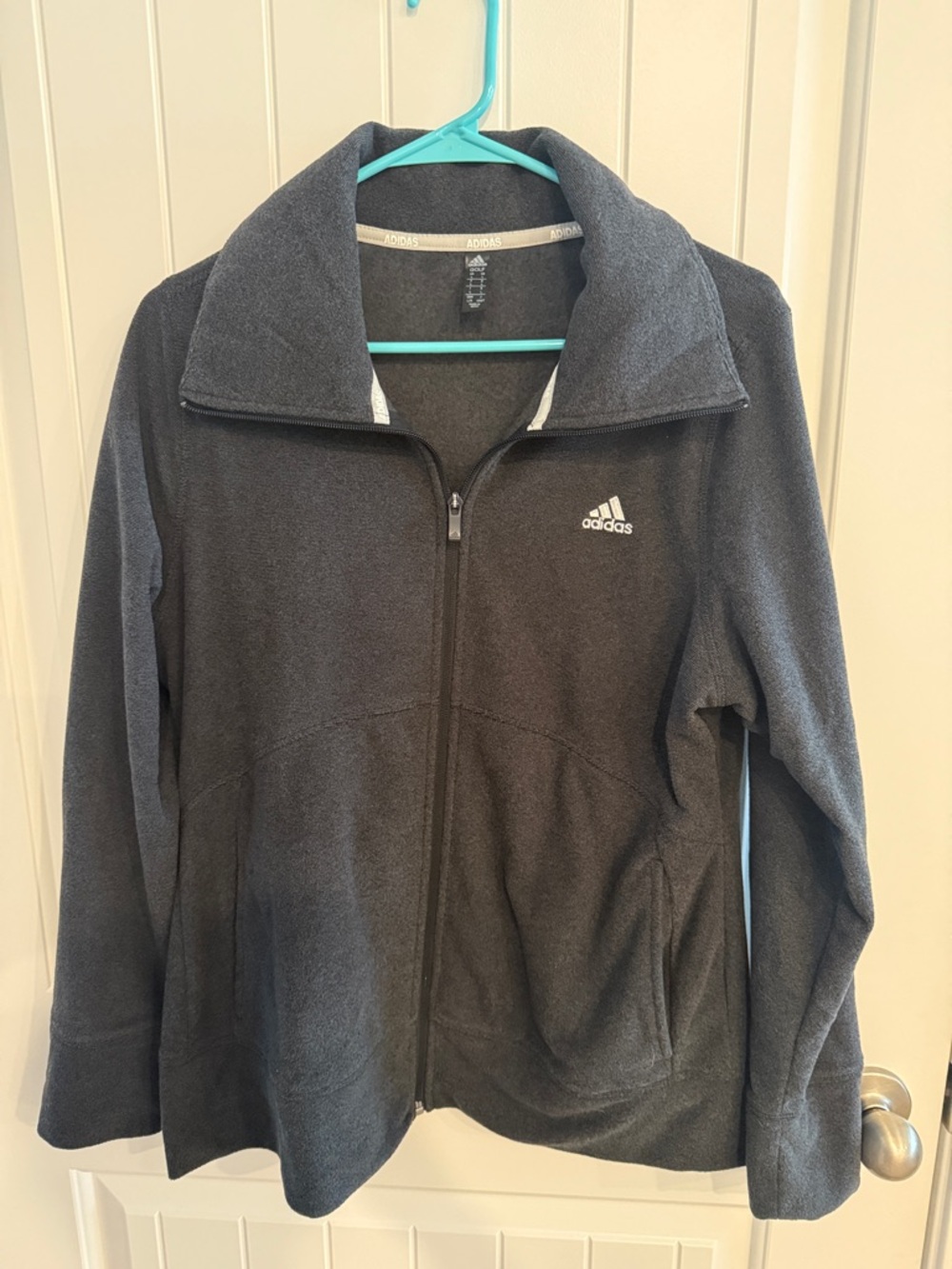 Large- adidas Dark Gray Full-Zip Fleece Jacket